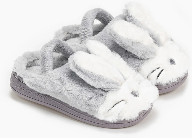 Jomix Shoes Children's Slippers Gray Bunny (small form) – Funny Feet