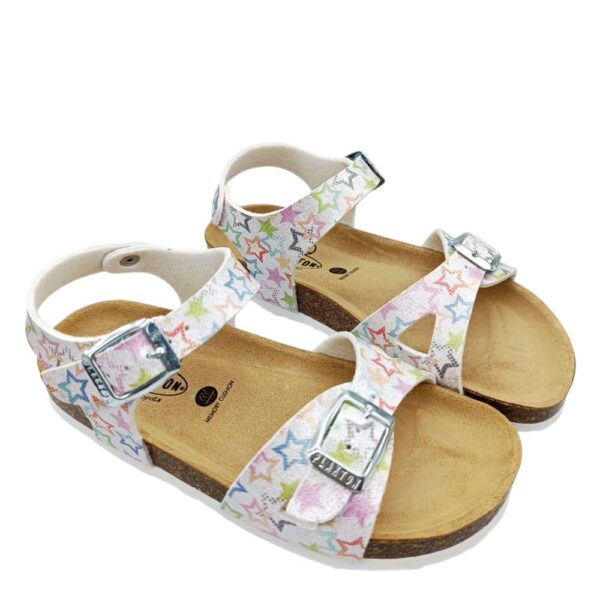 Plakton Παιδικά Ανατομικά Πέδιλα Για Κορίτσια με Glitter και Αστεράκια White