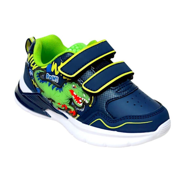 Παιδικό Αθλητικό Sneaker Dinosaur με Φωτάκια για Αγόρι Navy/Green