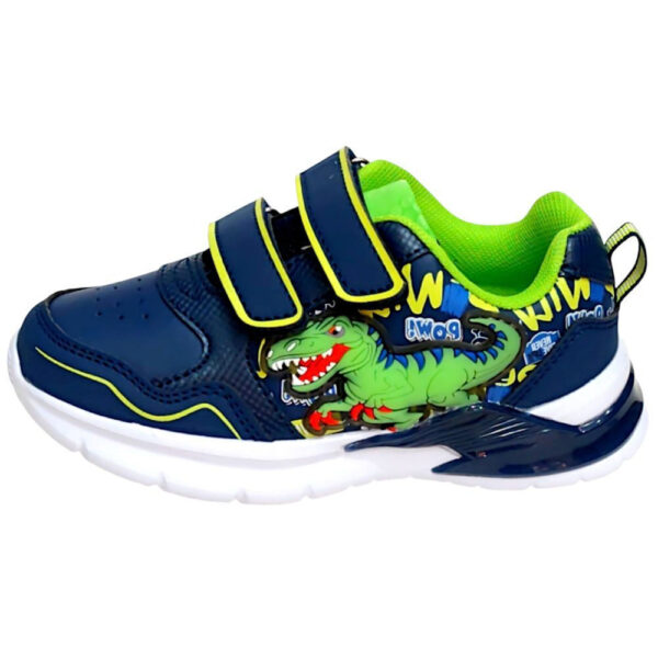 Παιδικό Αθλητικό Sneaker Dinosaur με Φωτάκια για Αγόρι Navy/Green