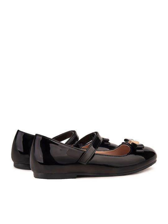 20251015100424_cfedcbd4 TOYITI Παιδικές Ανατομικές Μπαλαρίνες με Μπαρέτα Λουστρίνι Strass Φιόγκος Black