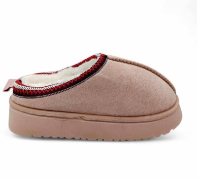 9RpOMOx5 Παιδικές Χειμερινές Παντόφλες με Οικολογική Γούνα Pink