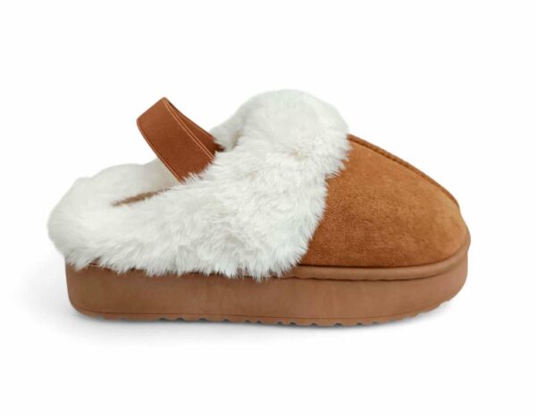 Jomix Δίπατες Γυναικείες Χειμερινές Παντόφλες Οικολογική Γούνα και Γούρια Gamel