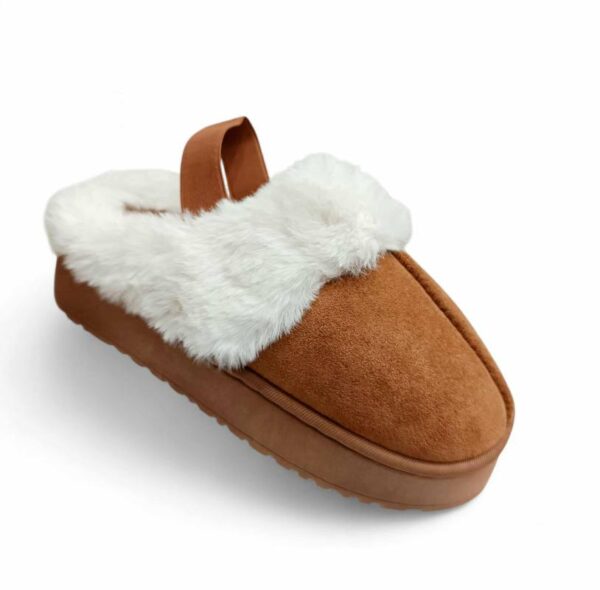 Jomix Δίπατες Γυναικείες Χειμερινές Παντόφλες Οικολογική Γούνα και Γούρια Gamel