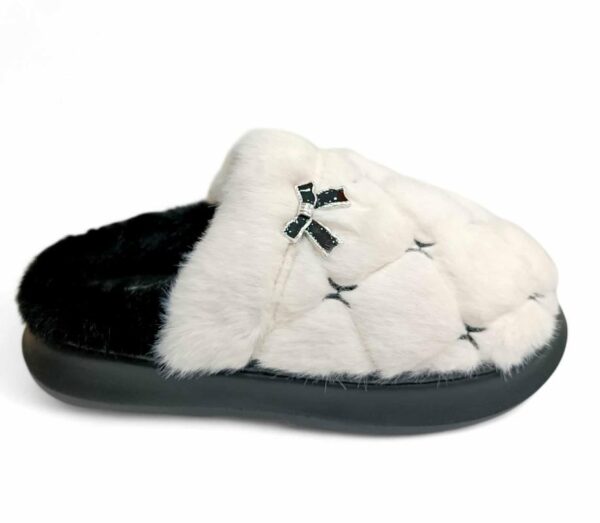 Jomix Γυναικείες Χειμερινές Παντόφλες Οικολογική Γούνα σόλα Phylon White/Black