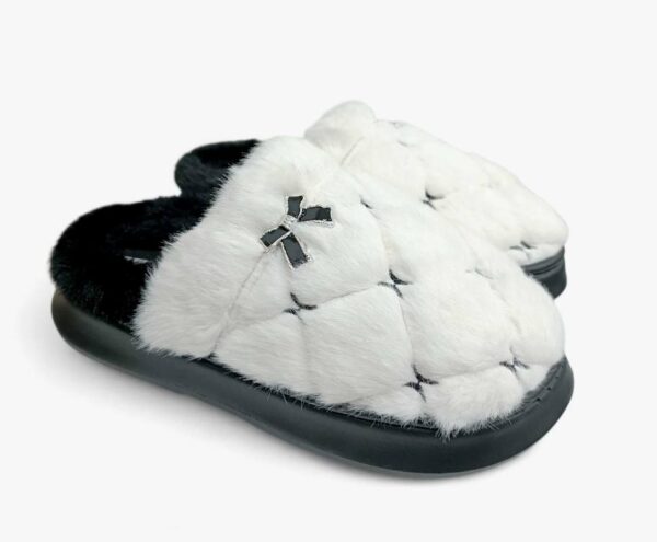 Jomix Γυναικείες Χειμερινές Παντόφλες Οικολογική Γούνα σόλα Phylon White/Black