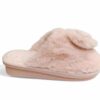 Sesamall Γυναικεία Χειμερινή Παντόφλα Με Οικολογική Γούνα και Τακούνι Pink Καρδούλα