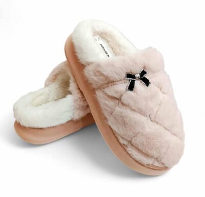 gynaikeies_pantofles_jomix_wpw255175 (6) Jomix Γυναικείες Χειμερινές Παντόφλες Οικολογική Γούνα σόλα Phylon Pink
