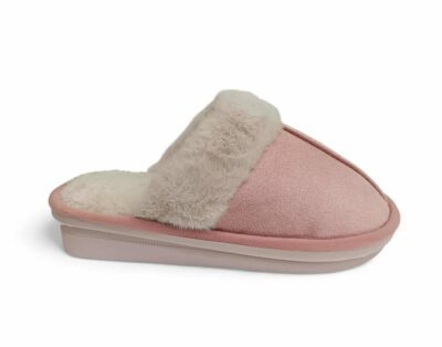 gynaikeies_pantofles_me_takoyni_721122 (2) Sesamall Γυναικεία Χειμερινή Παντόφλα Με Οικολογική Γούνα και Τακούνι Pink