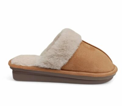 gynaikeies_pantofles_me_takoyni_721122 Sesamall Γυναικεία Χειμερινή Παντόφλα Με Οικολογική Γούνα και Τακούνι Camel