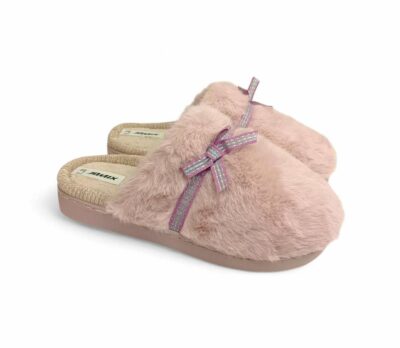 gynaikies_pantofles_jomix_wis255150 Jomix Γυναικεία Χειμερινή Παντόφλα Με Οικολογική Γούνα και Φιογκάκι Pink