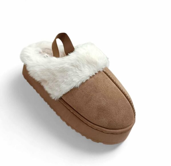 Jomix Δίπατες Γυναικείες Χειμερινές Παντόφλες Οικολογική Γούνα και Γούρια Pouro