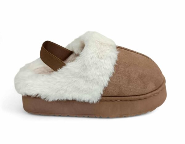 Jomix Δίπατες Γυναικείες Χειμερινές Παντόφλες Οικολογική Γούνα και Γούρια Pouro