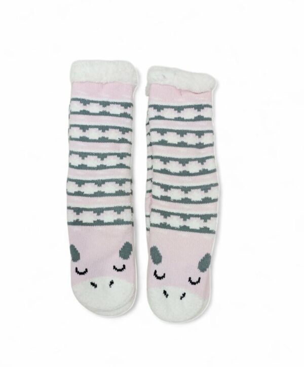 Κάλτσες Γυναικείες/Εφηβικές Αντιολισθητικές με Γούνα Ζωάκι Pink