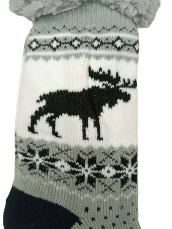 27GWZHGU Κάλτσες Αντρικές Αντιολισθητικές με Γούνα White/Grey