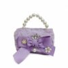 Παιδική Τσάντα Βόλτας Κορίτσι με Strass Στέμμα και Πέρλα Purple