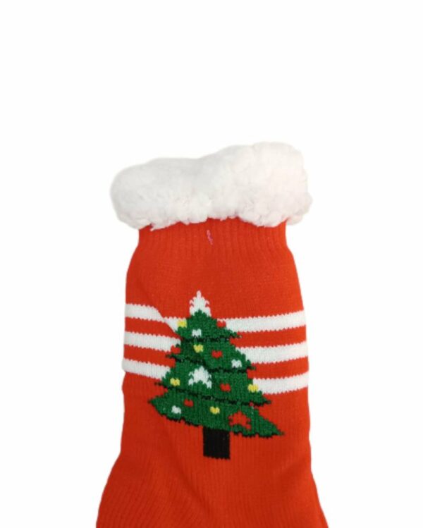 Κάλτσες Χριστουγεννιάτικες Αντιολισθητικές με Γούνα Red