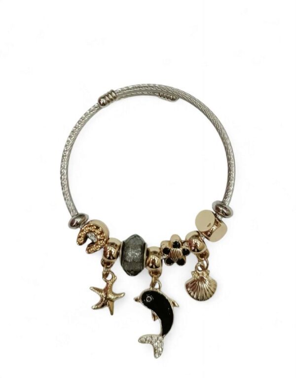 Bs6TOE7K Γυναικείο Βραχιόλι από Ανoξείδωτο Ατσάλι Με Charms SD0109