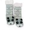 Κάλτσες Γυναικείες/Εφηβικές Αντιολισθητικές με Γούνα Ζωάκι Πάντα Grey