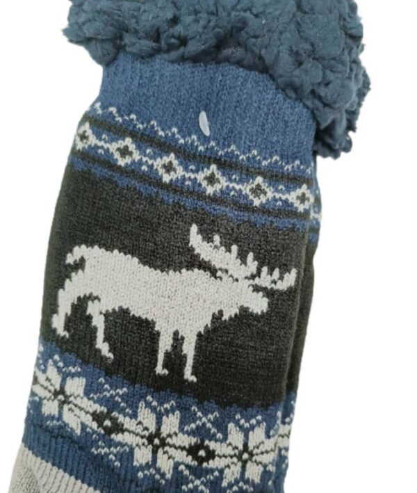 DTZuCRj6 Κάλτσες Αντρικές Αντιολισθητικές με Γούνα Blue/Grey