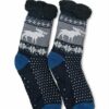 F1uUB-Oh Κάλτσες Αντρικές Αντιολισθητικές με Γούνα Blue/Grey