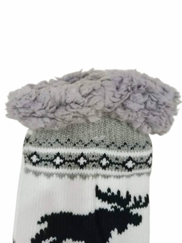 KuCmPi-z Κάλτσες Αντρικές Αντιολισθητικές με Γούνα White/Grey