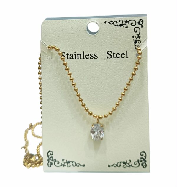 Γυναικείο Κολιέ από Ανoξείδωτο Ατσάλι Επιχρυσωμένο 24Κ Δάκρυ SD0124