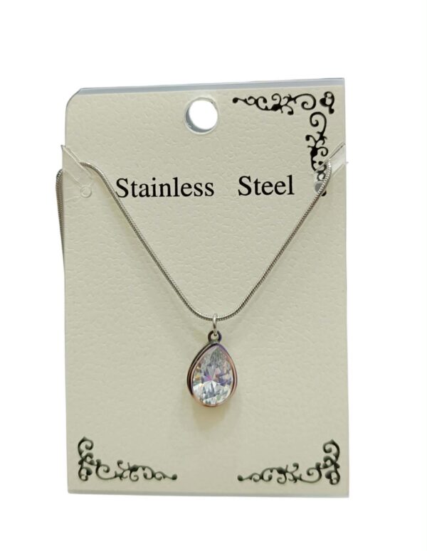 Γυναικείο Κολιέ από Ανoξείδωτο Ατσάλι με Zircon Δάκρυ SD0125