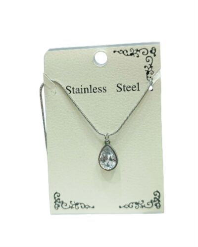 SD0125 Γυναικείο Κολιέ από Ανoξείδωτο Ατσάλι με Zircon Δάκρυ SD0125