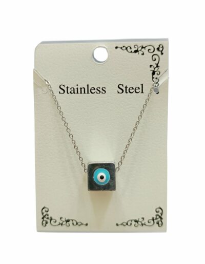 Γυναικείο Κολιέ από Ανoξείδωτο Ατσάλι Κύβος Ματάκι SD0127