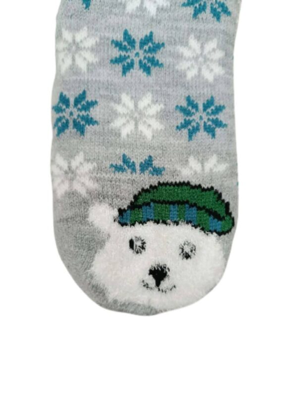 Κάλτσες Γυναικείες/Εφηβικές Αντιολισθητικές με Γούνα Αρκουδάκι Grey