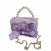 Παιδική Τσάντα Βόλτας Κορίτσι με Strass Στέμμα και Πέρλα Purple