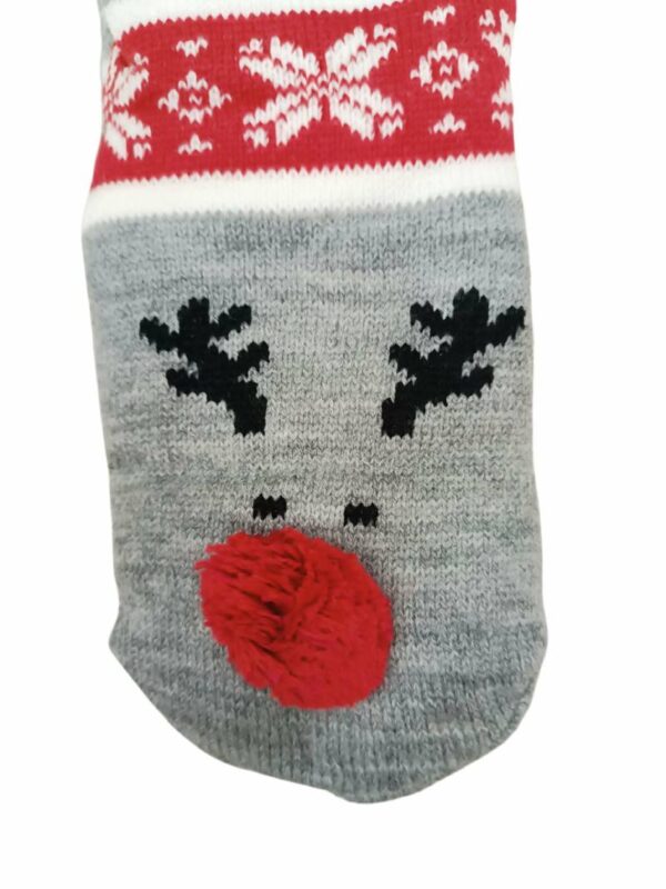 Κάλτσες Γυναικείες/Εφηβικές Αντιολισθητικές με Γούνα Ταρανδούλης Grey