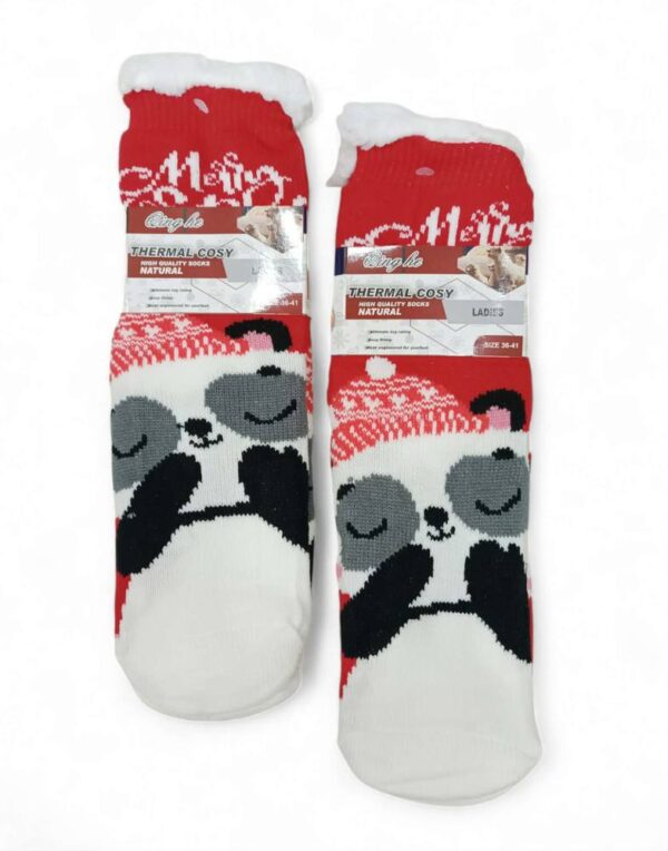 Κάλτσες Χριστουγεννιάτικες Αντιολισθητικές με Γούνα Ζωάκι Πάντα
