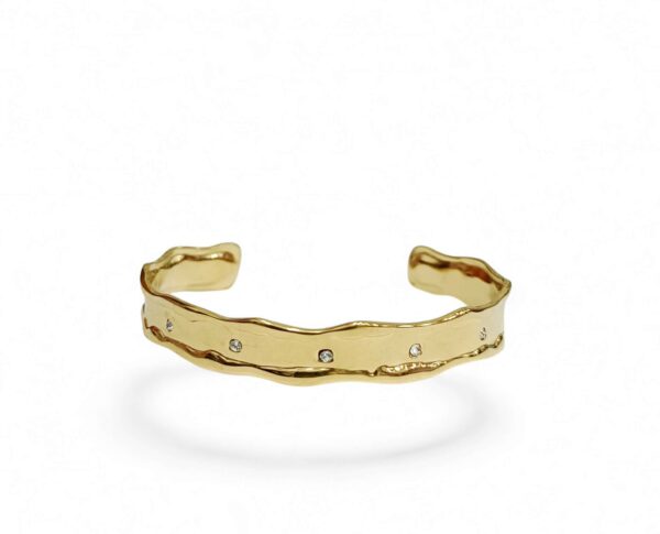 Γυναικείο Βραχιόλι Χειροπέδα από Ανoξείδωτο Ατσάλι Επιχρυσωμένο 24Κ SD0094