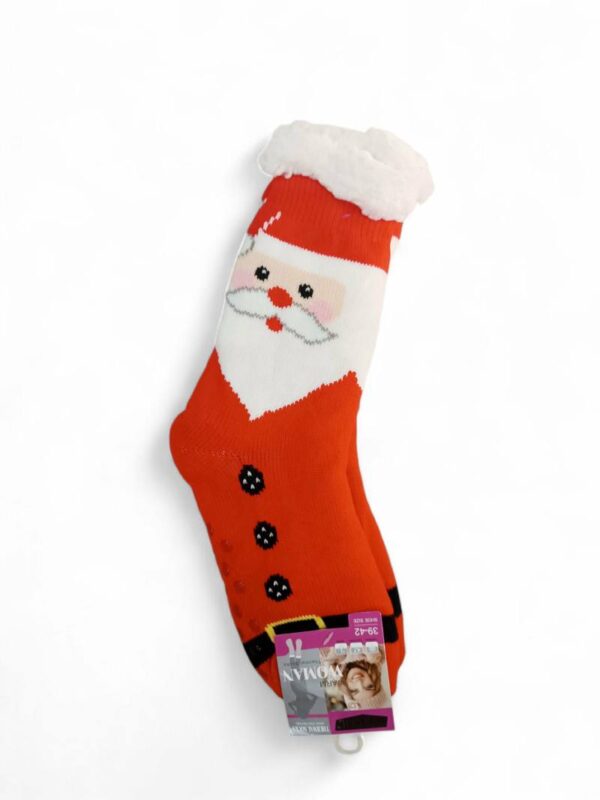 Κάλτσες Χριστουγεννιάτικες Αντιολισθητικές με Γούνα Red