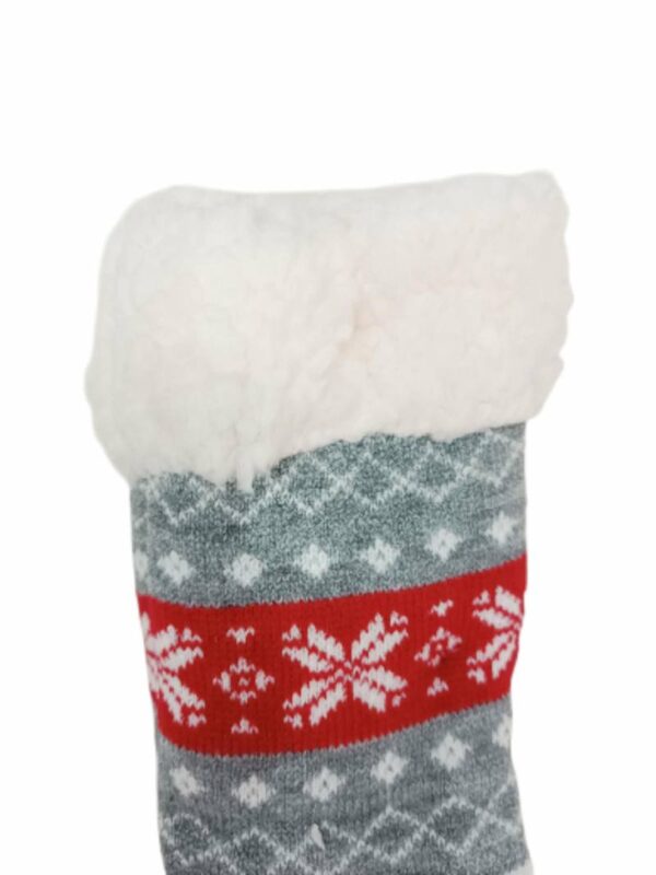 Κάλτσες Γυναικείες/Εφηβικές Αντιολισθητικές με Γούνα Ταρανδούλης Grey
