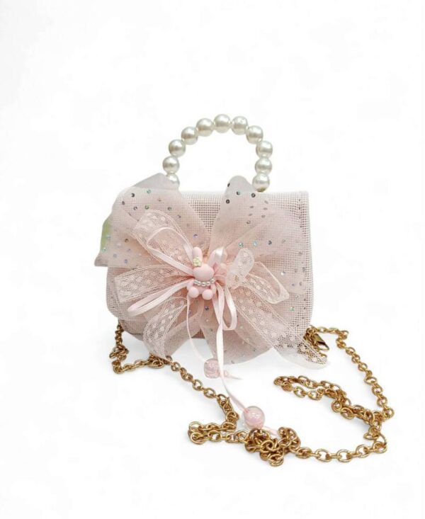 Παιδική Τσάντα Βόλτας Κορίτσι με Κουνελάκι και Strass Pink