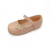 Zak Shoes Βρεφικές/Παιδικές Ανατομικές Μπαλαρίνες Strass Καρδιά Λουστρίνι Nude
