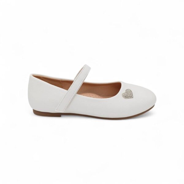 Zak Shoes Παιδικές Ανατομικές Μπαλαρίνες Strass Καρδιά White