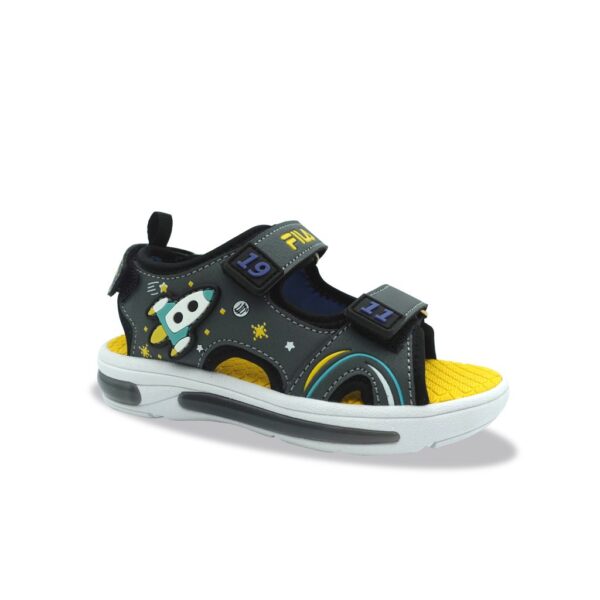 Fila Παιδικά Αθλητικά Πέδιλα Αγόρι Με Φωτάκια Rocket Grey/Yellow