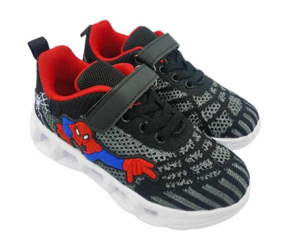 Παιδικό Αθλητικό Sneaker Spiderman με Φωτάκια για Αγόρι Black/White