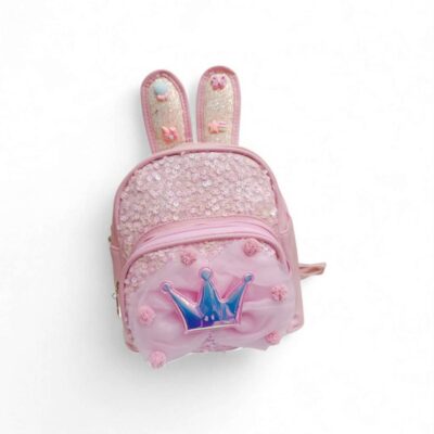 C8228-65 Παιδική Τσάντα Κορίτσι Backpack με Αυτάκια και Στέμμα Ροζ