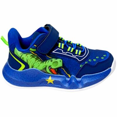 Παιδικό Αθλητικό Sneaker Dinosaur με Φωτάκια για Αγόρι Navy/Green