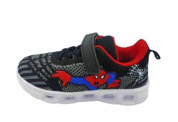 Παιδικό Αθλητικό Sneaker Spiderman με Φωτάκια για Αγόρι Black/White