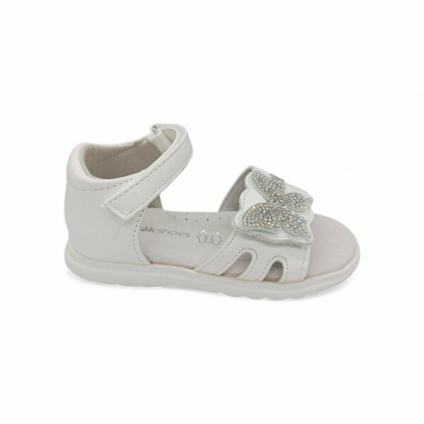Zak Shoes Παιδικά Βρεφικά Ανατομικά Πέδιλα Κορίτσι με Strass Πεταλούδα White