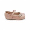 Zak Shoes Βρεφικές/Παιδικές Ανατομικές Μπαλαρίνες Strass Καρδιά Λουστρίνι Nude