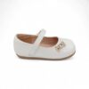 Zak Shoes Βρεφικές/Παιδικές Ανατομικές Μπαλαρίνες Strass Καρδιά Λουστρίνι Off White