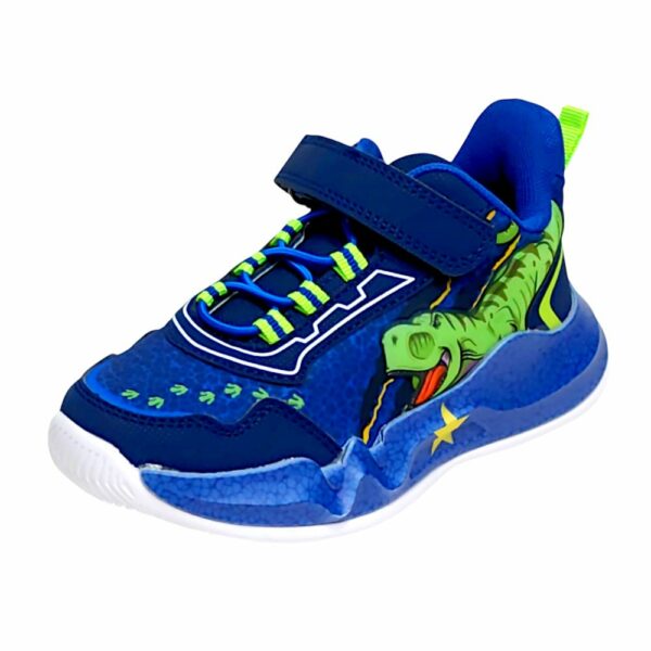 Παιδικό Αθλητικό Sneaker Dinosaur με Φωτάκια για Αγόρι Navy/Green
