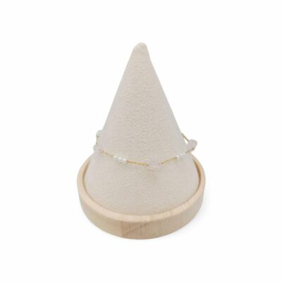 Γυναικείο Βραχιόλι από Ανoξείδωτο Ατσάλι Με Ροζ Αχάτη και Πέρλες